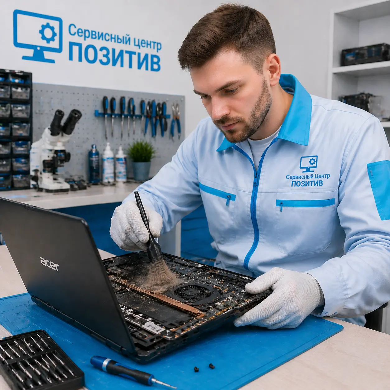 Чистка ноутбука Acer от пыли в Домодедово | Замена термопасты