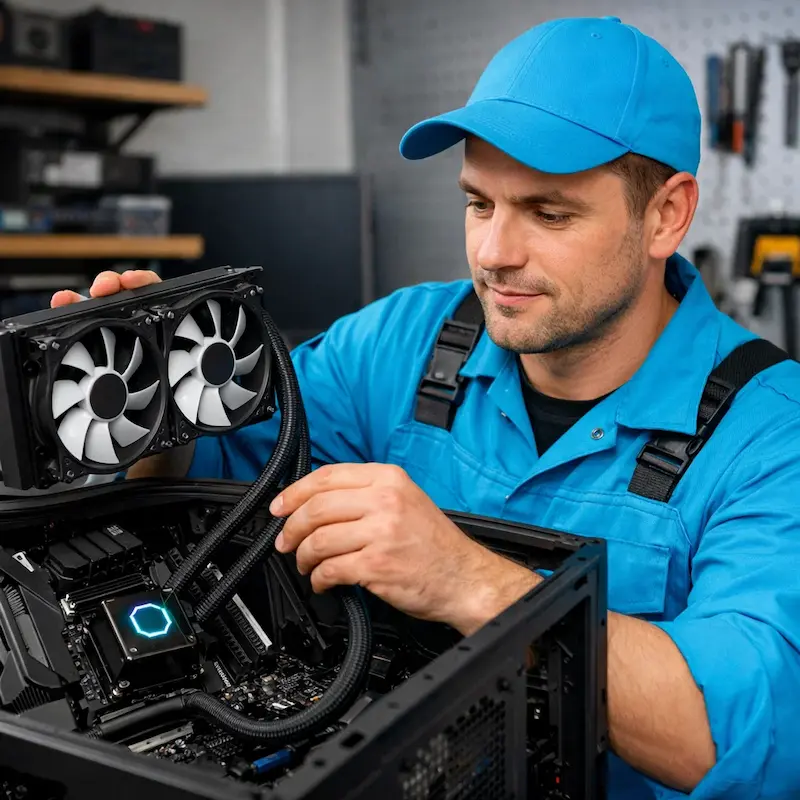 Установка водяного охлаждения на компьютер в Домодедово