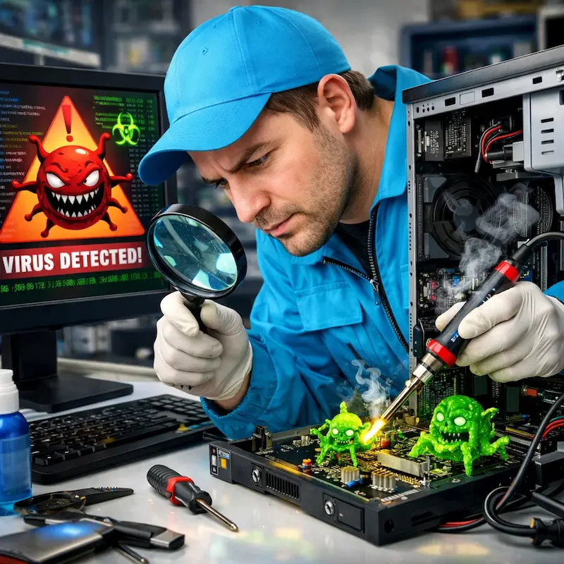 Вылечить компьютерный вирус в Домодедово